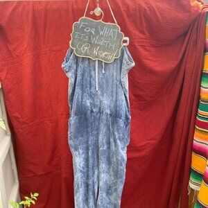 176-  You Are Amazing 💖Acid Wash Halter Jumper